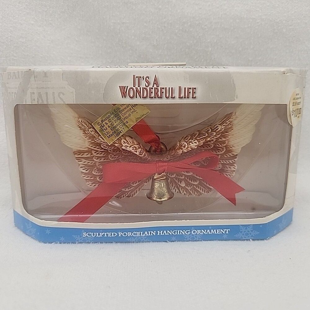 Ornament It's a Wonderful Life Porcelain 2002 Enesco Wings Angel 2nd Class VTG